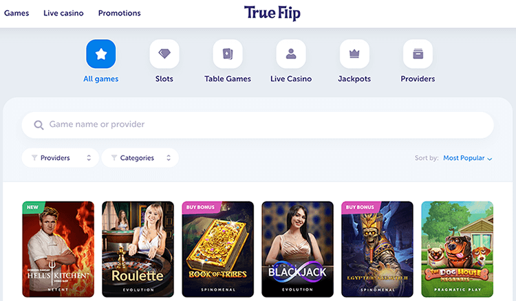 Ontdek duizend spellen bij True flip