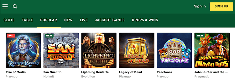 Zet geld in op je favoriete gokkasten in het Mason slots casino